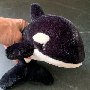 STUFFED ANIMAL HOUSE |  Plush Black and White Orca Whale